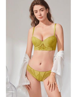 Ensemble de soutien-gorge sculptural en dentelle avec bonnets rembourrés