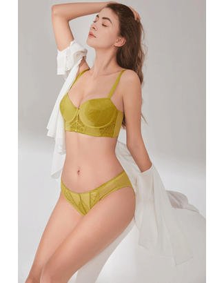 Ensemble de soutien-gorge sculptural en dentelle avec bonnets rembourrés