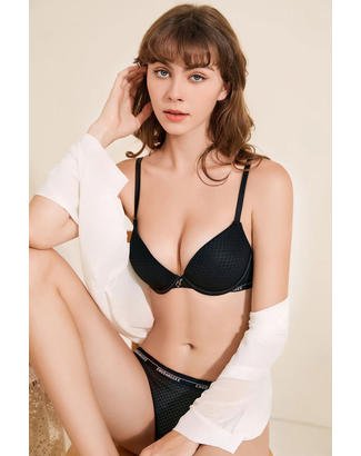 Ensemble de soutien-gorge sculptural rembourré avec lettres anglaises