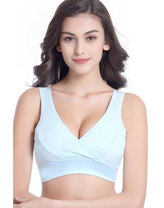 Soutien-gorge de maternité sans fil à surface plate de couleur unie