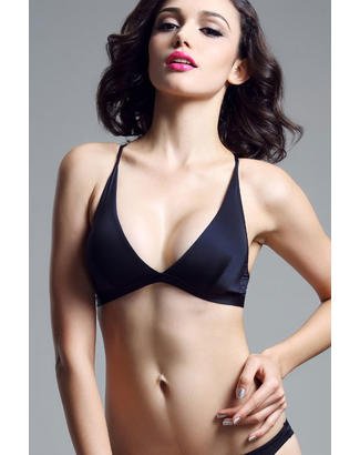 Soutien-gorge minimaliste à bretelles fines et bonnets triangle