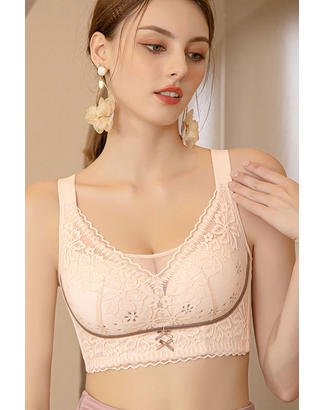 Soutien-gorge de luxe sans armature avec dentelle fleurie