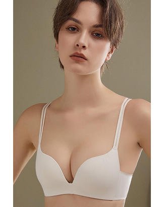 Soutien-gorge triangle push-up de couleur simple