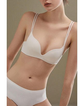 Soutien-gorge triangle push-up de couleur simple