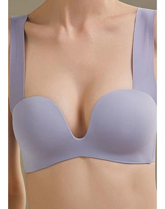 Soutien-gorge invisible push-up sans armatures de couleur unie
