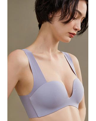 Soutien-gorge invisible push-up sans armatures de couleur unie