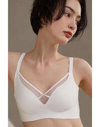 Soutien-gorge invisible bonnets rembourrés bords tulle