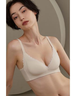 Soutien-gorge basique plongeant sexy avec bordures en dentelle