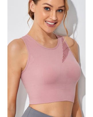 Soutien-gorge de sport en maille de couleur unie