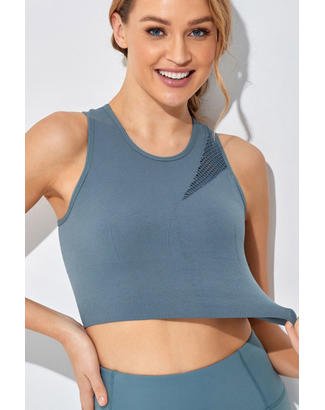 Soutien-gorge de sport en maille de couleur unie