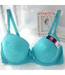 Soutien-gorge turquoise avec broderie et jolie boucle centrale pour femmes