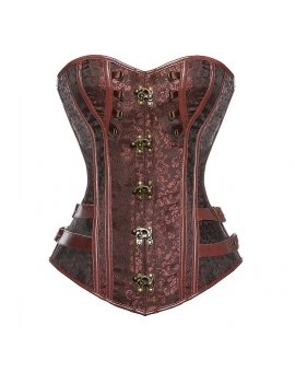Corset overbust brune streampunk noble