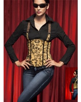 Ajustable corset coeur jacquard imprimé