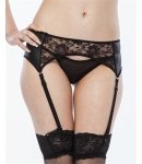 Jarretière noire en dentelles attrayants, g string sexy